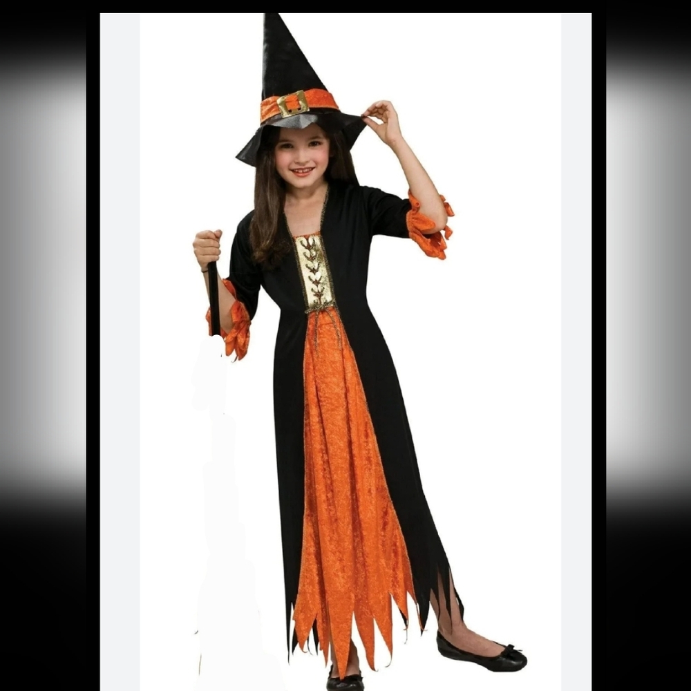 HALLOWEEN Gothic Witch Corset Dress-Up & Hat Halloween Costume NWT